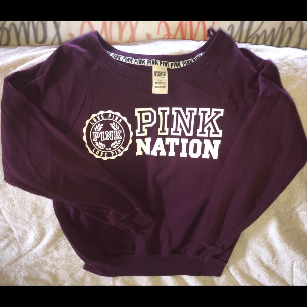 VS Pink Wide-neck Crew